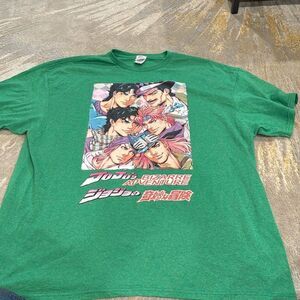 Jojo's Bizarre Adventure T-Shirt
Anime Manga Graphic Design size 2XL
Green EUC